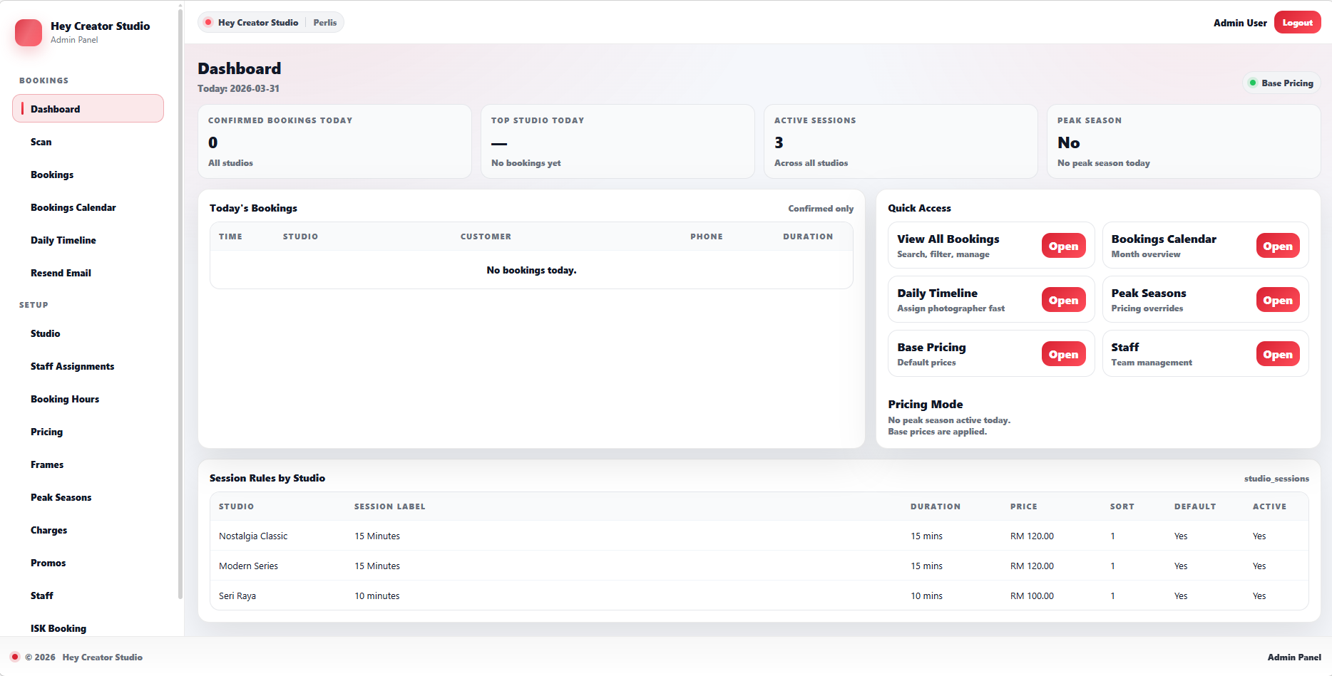 Studio admin 1
