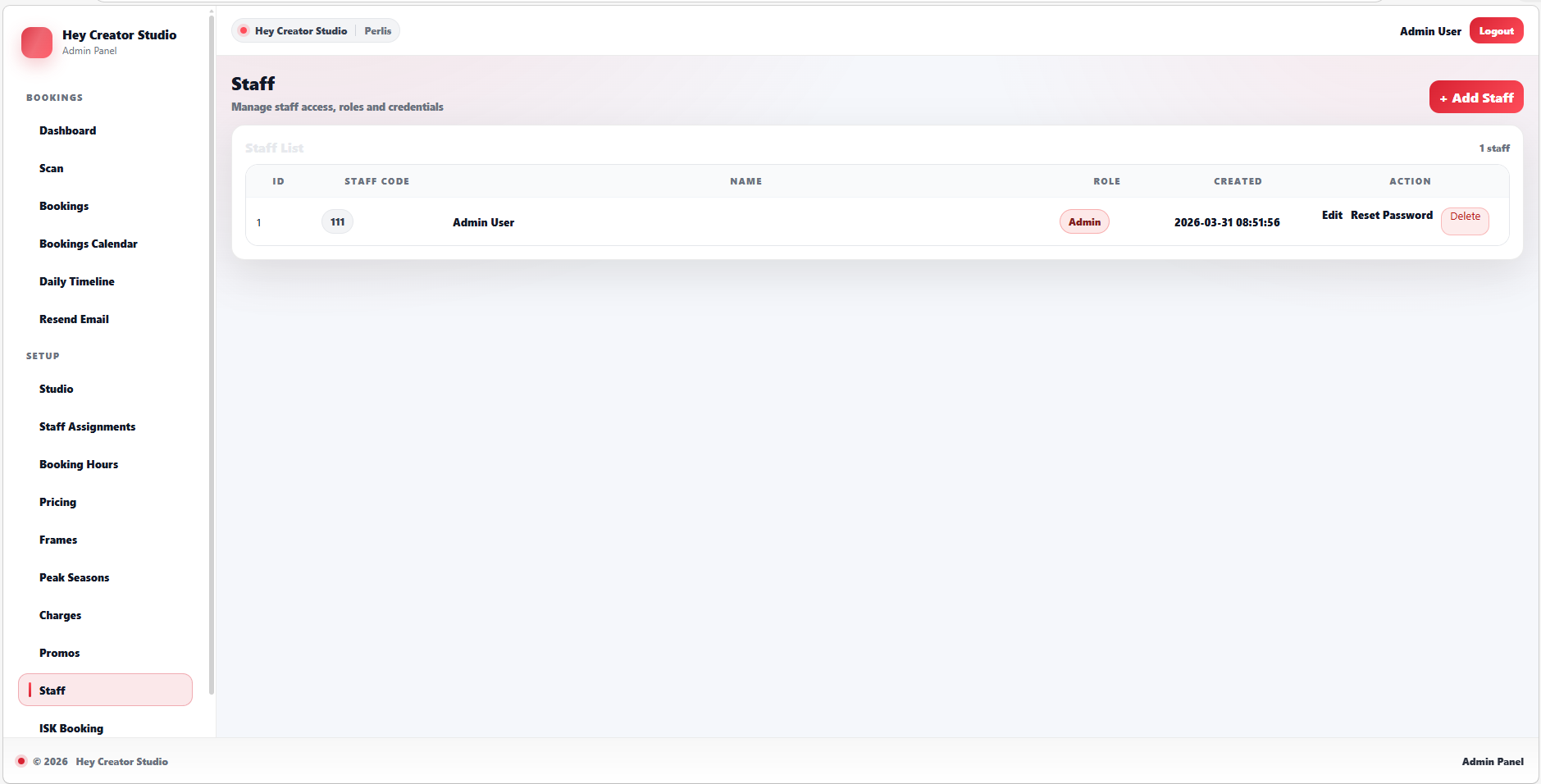 Studio admin 7